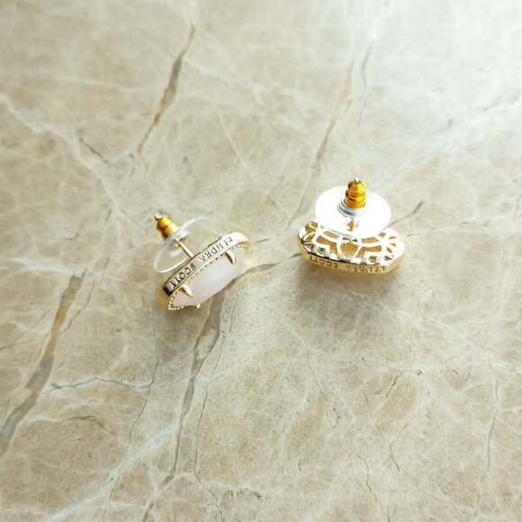 NEW Kendra Scott Gold Rose Quartz Ellie Stud Earrings - Picture 3 of 3